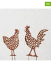 Boltze 2er-Set: Gartenstäbe "Pollo" in Braun - (H)53 cm