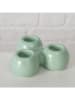 Boltze 2-delige set: kaarshouders "Ronda" groen/mintgroen - (H)3,5 cm