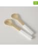 Boltze 2-delige saladebestekset "Bambo" beige/wit - (L)29 cm