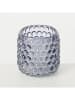 Boltze 3er-Set: Windlichter "Bobla" in Transparent/ Blau - (H)8,5 x Ø 8,3 cm