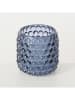 Boltze 3-delige set: windlichten "Bobla" transparant/blauw - (H)8,5 x Ø 8,3 cm