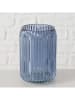 Boltze 3er-Set: Windlichter "Remsa" in Transparent/ Blau - (H)12,5 x Ø 8,3 cm