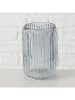 Boltze 3er-Set: Windlichter "Remsa" in Transparent/ Blau - (H)12,5 x Ø 8,3 cm
