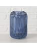 Boltze 3er-Set: Windlichter "Remsa" in Transparent/ Blau - (H)12,5 x Ø 8,3 cm