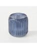 Boltze 3er-Set: Windlichter "Remsa" in Transparent/ Blau - (H)8,5 x Ø 8 cm
