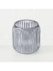 Boltze 3er-Set: Windlichter "Remsa" in Transparent/ Blau - (H)8,5 x Ø 8 cm