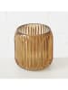 Boltze 3er-Set: Windlichter "Remsa" in Beige/ Hellbraun - (H)8,5 x Ø 8 cm