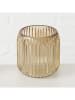 Boltze 3er-Set: Windlichter "Remsa" in Beige/ Hellbraun - (H)8,5 x Ø 8 cm