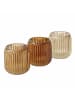 Boltze 3er-Set: Windlichter "Remsa" in Beige/ Hellbraun - (H)8,5 x Ø 8 cm