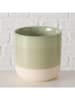Boltze Übertopf "Marlo" in Grün/ Creme - (H)13,2 x Ø 13,4 cm