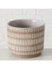 Boltze Overpot "Muro" lichtbruin/wit - (H)11,5 x Ø 14 cm