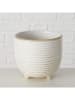 Boltze Overpot "Circle" wit/beige - (H)12 x Ø 13,2 cm