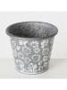 Boltze Overpot "Polly" grijs/wit - (H)13,5 x Ø 17 cm