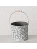 Boltze Overpot "Polly" grijs/wit - (H)17 x Ø 18 cm