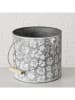 Boltze Overpot "Polly" grijs/wit - (H)17 x Ø 18 cm