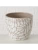 Boltze 2-delige set: overpotten "Tysko" beige/wit - (H)11 x Ø 13 cm