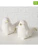 Boltze 2-delige set: deco objecten "Whitney" wit/goudkleurig - (H)8,5 cm