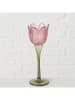 Boltze 2er-Set: Windlichter "Tulli" in Rosa/ Pink - (H)23,4 x Ø 8,3 cm