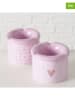Boltze 2er-Set: Sturmaschenbecher "Milena" in Rosa - (H)7,5 cm