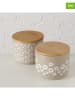 Boltze 2er-Set: Vorratsdosen "Canea" in Beige/ Weiß - (H)9 x Ø 11 cm
