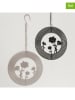 Boltze 2-delige set: deco hangers "Esra" beige/zwart - (L)18 cm