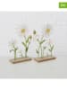 Boltze 2-delige set: deco objecten "Honey" wit/groen - (B)17 x (H)25 cm