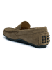 British Passport Leder-Mokassins in Taupe