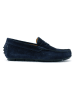 British Passport Leren mocassins donkerblauw