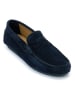 British Passport Leren mocassins donkerblauw