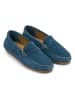 British Passport Leren mocassins blauw