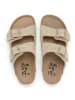 billowy Leren slippers beige