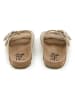 billowy Leren slippers beige