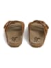 billowy Leren slippers bruin
