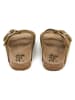 billowy Leren slippers kaki