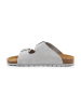 billowy Leder-Pantoletten in Grau