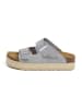 billowy Leder-Pantoletten in Grau