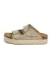 billowy Leren slippers kaki