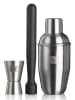 Vacu Vin 3tlg. Cocktail-Set in Silber/ Schwarz