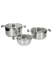 COOK CONCEPT 3-delige set: kooppannen zilverkleurig