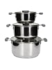 COOK CONCEPT 3er-Set: Kochtöpfe in Silber