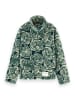 Scotch & Soda Fleecepullover in Grün/ Weiß