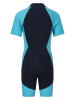 Zigzag Badeoverall in Hellblau/ Dunkelblau