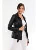 Basics & More Leren jas zwart