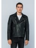 Basics & More Lederjacke in Schwarz