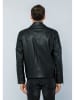 Basics & More Leren jas zwart