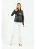 Basics & More Leren jas zwart
