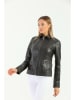 Basics & More Leren jas zwart