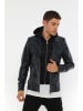 Basics & More Lederjacke in Dunkelblau