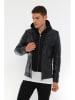 Basics & More Lederjacke in Dunkelblau