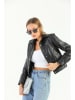 Basics & More Lederjacke in Schwarz